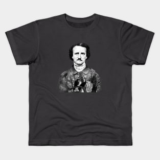 Edgar Allan Poe Portrait collage Kids T-Shirt
